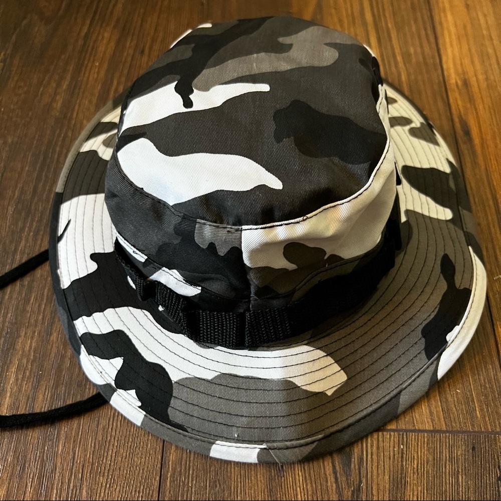 Camo Bucket Hat, Black, grey , White - Picture 6 of 9
